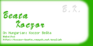beata koczor business card
